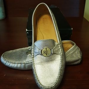 Ralph Lauren silver loafers size 9.5 new in box
